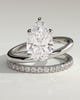Candice - Double Band Pear Solitaire - 18k White Gold