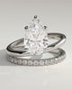 Candice - Double Band Pear Solitaire - 18k White Gold