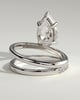 Candice - Double Band Pear Solitaire - 18k White Gold