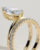 Candice - Double Band Pear Solitaire - 18k Yellow Gold