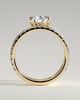 Candice - Double Band Pear Solitaire - 18k Yellow Gold