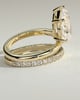 Candice - Double Band Pear Solitaire - 18k Yellow Gold