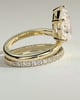 Candice - Double Band Pear Solitaire - 18k Yellow Gold