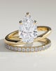 Candice - Double Band Pear Solitaire - 18k Yellow Gold