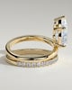 Candice - Double Band Pear Solitaire - 18k Yellow Gold