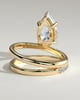 Candice - Double Band Pear Solitaire - 18k Yellow Gold
