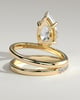 Candice - Double Band Pear Solitaire - 18k Yellow Gold