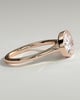 Carina - Oval East West Bezel Solitaire with Open Cathedral High Setting Engagement Ring - 18k Rose Gold