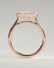 Carina - Oval East West Bezel Solitaire with Open Cathedral High Setting Engagement Ring - 18k Rose Gold