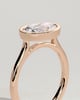 Carina - Oval East West Bezel Solitaire with Open Cathedral High Setting Engagement Ring - 18k Rose Gold