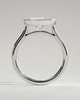 Carina - Oval East West Bezel Solitaire with Open Cathedral High Setting Engagement Ring - 18k White Gold
