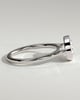 Carina - Oval East West Bezel Solitaire with Open Cathedral High Setting Engagement Ring - 18k White Gold