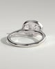 Carina - Oval East West Bezel Solitaire with Open Cathedral High Setting Engagement Ring - 18k White Gold