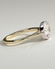 Carina - Oval East West Bezel Solitaire with Open Cathedral High Setting Engagement Ring - 18k Yellow Gold / 18k White Gold