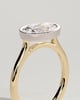 Carina - Oval East West Bezel Solitaire with Open Cathedral High Setting Engagement Ring - 18k Yellow Gold / 18k White Gold