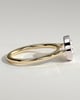 Carina - Oval East West Bezel Solitaire with Open Cathedral High Setting Engagement Ring - 18k Yellow Gold / 18k White Gold