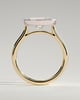 Carina - Oval East West Bezel Solitaire with Open Cathedral High Setting Engagement Ring - 18k Yellow Gold / 18k White Gold