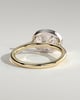 Carina - Oval East West Bezel Solitaire with Open Cathedral High Setting Engagement Ring - 18k Yellow Gold / 18k White Gold