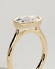 Carina - Oval East West Bezel Solitaire with Open Cathedral High Setting Engagement Ring - 18k Yellow Gold