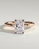 Carly - Radiant 4 Claw Solitaire with Hidden Halo Engagement Ring - 18k Rose Gold