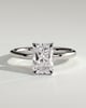 Carly - Radiant 4 Claw Solitaire with Hidden Halo Engagement Ring - 18k White Gold
