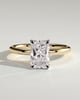 Carly - Radiant 4 Claw Solitaire with Hidden Halo Engagement Ring - 18k Yellow Gold / 18k White Gold