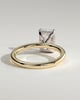 Carly - Radiant 4 Claw Solitaire with Hidden Halo Engagement Ring - 18k Yellow Gold / 18k White Gold