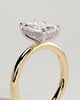 Carly - Radiant 4 Claw Solitaire with Hidden Halo Engagement Ring - 18k Yellow Gold / 18k White Gold