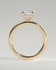 Carly - Radiant 4 Claw Solitaire with Hidden Halo Engagement Ring - 18k Yellow Gold