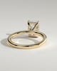 Carly - Radiant 4 Claw Solitaire with Hidden Halo Engagement Ring - 18k Yellow Gold