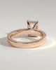 Carmella - Emerald 4 Claw Solitaire with Flat Cigar Band and Hidden Halo Engagement Ring - 18k Rose Gold High Setting