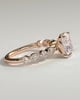 Carrie - Elongated Cushion Claw Solitaire with Round-Marquise Bezel Accent Stones Engagement Ring - 18k Rose Gold