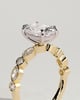 Carrie - Elongated Cushion Claw Solitaire with Round-Marquise Bezel Accent Stones Engagement Ring - 18k Yellow Gold / 18k White Gold