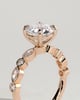Cartia - Round Claw Solitaire with Round-Marquise Bezel Accent Stones Engagement Ring - 18k Rose Gold