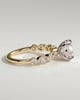 Cartia - Round Claw Solitaire with Round-Marquise Bezel Accent Stones Engagement Ring - 18k Yellow Gold / 18k White Gold