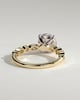 Cartia - Round Claw Solitaire with Round-Marquise Bezel Accent Stones Engagement Ring - 18k Yellow Gold / 18k White Gold