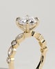 Cartia - Round Claw Solitaire with Round-Marquise Bezel Accent Stones Engagement Ring - 18k Yellow Gold