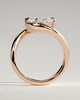 Casey - Oval 4 Claw Solitaire with Bypass Band and East West Setting Engagement Ring - 18k Rose Gold