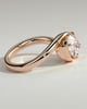 Casey - Oval 4 Claw Solitaire with Bypass Band and East West Setting Engagement Ring - 18k Rose Gold
