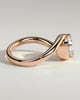 Casey - Oval 4 Claw Solitaire with Bypass Band and East West Setting Engagement Ring - 18k Rose Gold