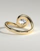 Casey - Oval 4 Claw Solitaire with Bypass Band and East West Setting Engagement Ring - 18k Yellow Gold