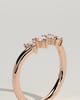 Cassandra - Trillion Accent Stone with Curved Band Wedding Ring - 18k Rose Gold