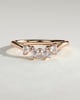 Cassandra - Trillion Accent Stone with Curved Band Wedding Ring - 18k Rose Gold