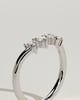 Cassandra - Trillion Accent Stone with Curved Band Wedding Ring - 18k White Gold