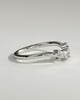 Cassandra - Trillion Accent Stone with Curved Band Wedding Ring - 18k White Gold