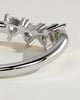 Cassandra - Trillion Accent Stone with Curved Band Wedding Ring - 18k White Gold