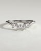 Cassandra - Trillion Accent Stone with Curved Band Wedding Ring - 18k White Gold