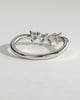 Cassandra - Trillion Accent Stone with Curved Band Wedding Ring - 18k White Gold