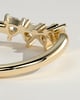 Cassandra - Trillion Accent Stone with Curved Band Wedding Ring - 18k Yellow Gold