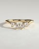 Cassandra - Trillion Accent Stone with Curved Band Wedding Ring - 18k Yellow Gold